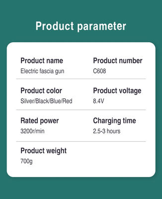 Weiß 1500mAh professionelle Fasziengewehr Massagewaffe Umweltfreundliche und Akupressur Massage