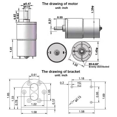 37 mm Durchmesser Getriebe Großes Drehmoment Reduktionsmotor Langlebig 12V 150rpm