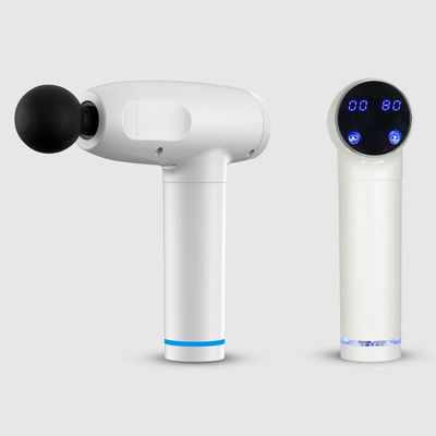 Körpermassage Mini-Muskelmassagepistole mit 6 Massageköpfen und Timing Control-Funktion