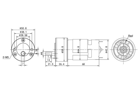 Großdrehmoment 75dB 42mm 12V Gleichspannungsbürstenmotor mit IE 1 Wirksamkeit und Drehrichtung