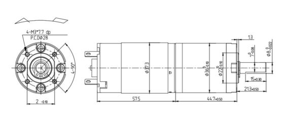 12V/24V 42mm 32W/40W Langwellen-Planetengetriebe Gleichspannungsmotor