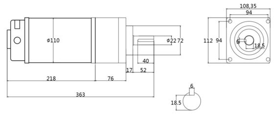 1500rpm Hochdrehmoment Niedriggeschwindigkeitsgetriebe Gleichspannungsmotor 110mm 110V Profi Gleichspannungsmotor