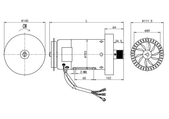 500w Ausgangsleistung Laufbandmotor mit Bürstenumwandlung Super Energy Fitness Design