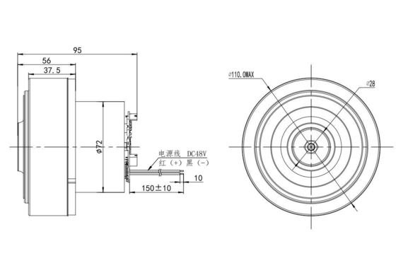 110 mm Durchmesser 40000 Rpm Bürstenloser Gleichstrommotor für 220v 85W elektrische Turbine