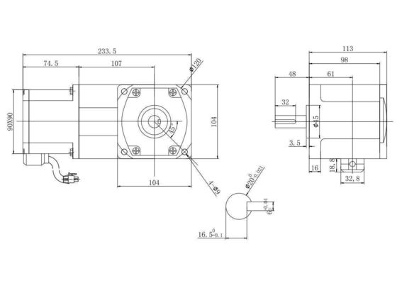 24V 48V 90mm Drehwinkelgetriebe Gleichstrom-Laufband Elektromotor mit 11A Dauerstrom