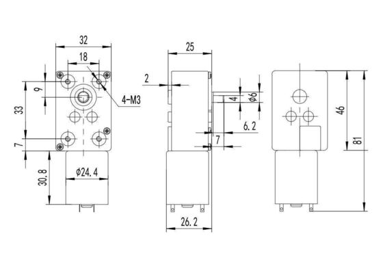 Gleichspannungslaufbandmotor 28mm 3,79w Hochdrehmoment 12v 24v gebürsteter Wurmgetriebe Gleichspannungs-Elektromotor