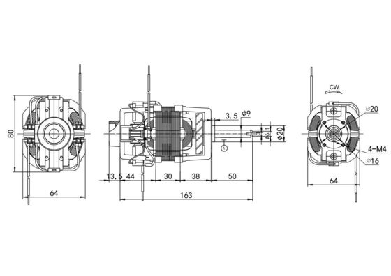 Professionelle Laufbandmaschine Wechselstrommotor 76mm mit individueller Welle 9000rpm 110v 220v