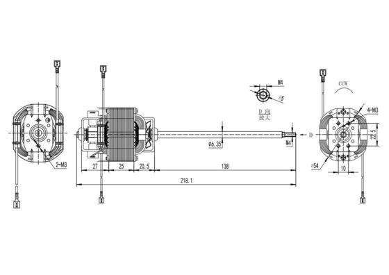 Hochdrehmoment 110v 220v 100w 200w 300w Wechselstrommotor für Laufbandmaschine 10000rpm