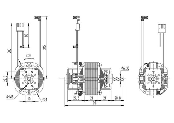 Geschwindigkeit 54 mm Motor Durchmesser Vollverschluss Universal AC Motor für Laufband 110v 220v