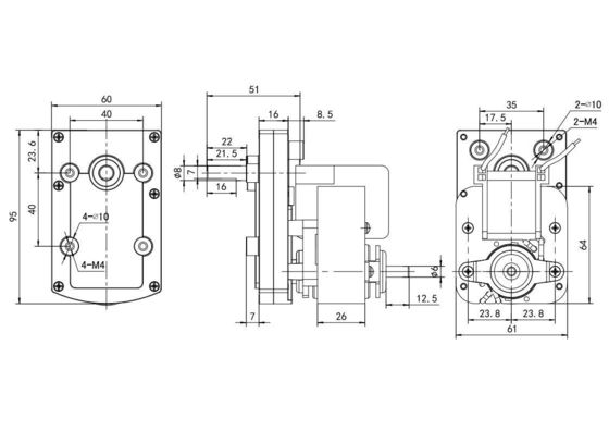 Asynchrone Wechselstrommotor für Laufband 20w 110V/220V Niedrige Drehzahl, hohes Drehmoment Schattenstange