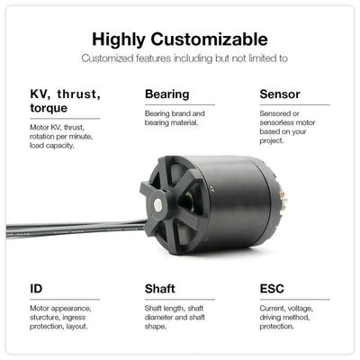 Dauermagnet 4kw Ausgangsleistung Kleiner bürstenloser Gleichspannungsmotor für elektrisches Surfbrett